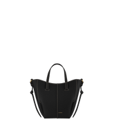 Cyme Tote Nano - Textured Black with Ecru Stitching