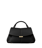 Mokki Mini - Textured Black with Ecru Stitching