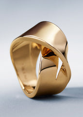 Éole Curled Ring - Gold in 24-carat gold gilding